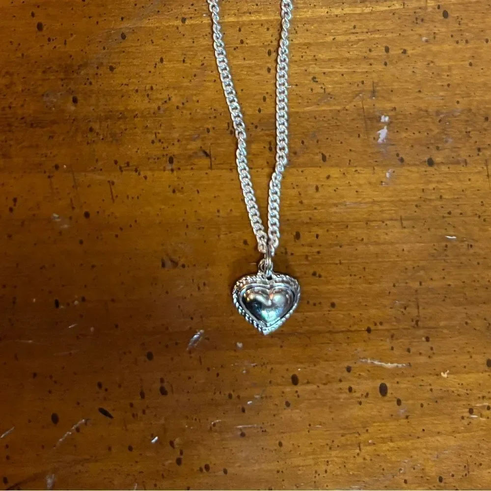 J. Crew Silver Heart Necklace